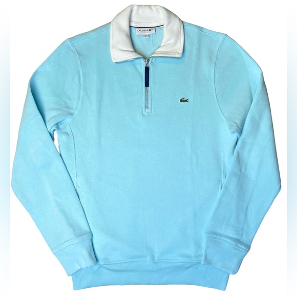 Lacoste Mens Long Sleeve 1/4 Zip Interlock Cotele Sweatshirt - SH3293-51-7MF